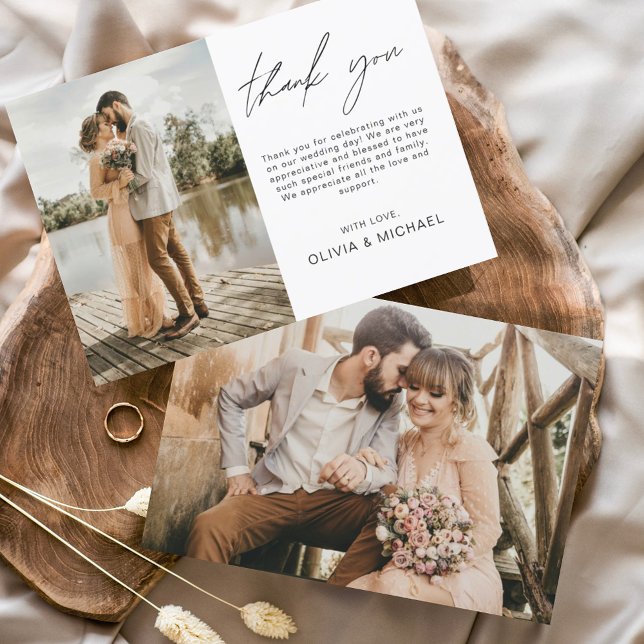 Elegante Minimalistische Hochzeit Danke Foto (Von Creator hochgeladen)