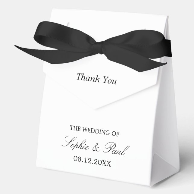 Elegante Minimalistische Hochzeit Dankeschön-Box Geschenkschachtel (Vorderseite)