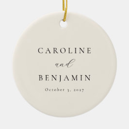Elegante Minimalistische Hochzeit der Creme Callig Keramik Ornament