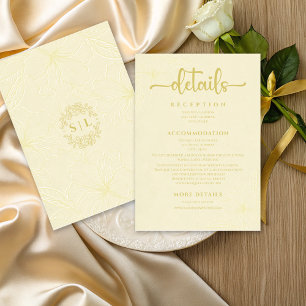 Elegante Minimalistische Hochzeit der Goldenen Flo Begleitkarte