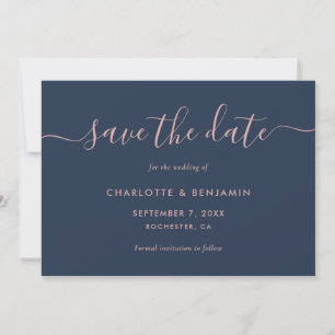 Elegante Minimalistische Hochzeit der Seestreitkrä Save The Date