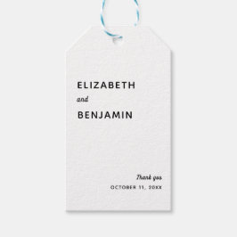 Elegante Minimalistische Hochzeit Einfache Typogra Geschenkanhänger