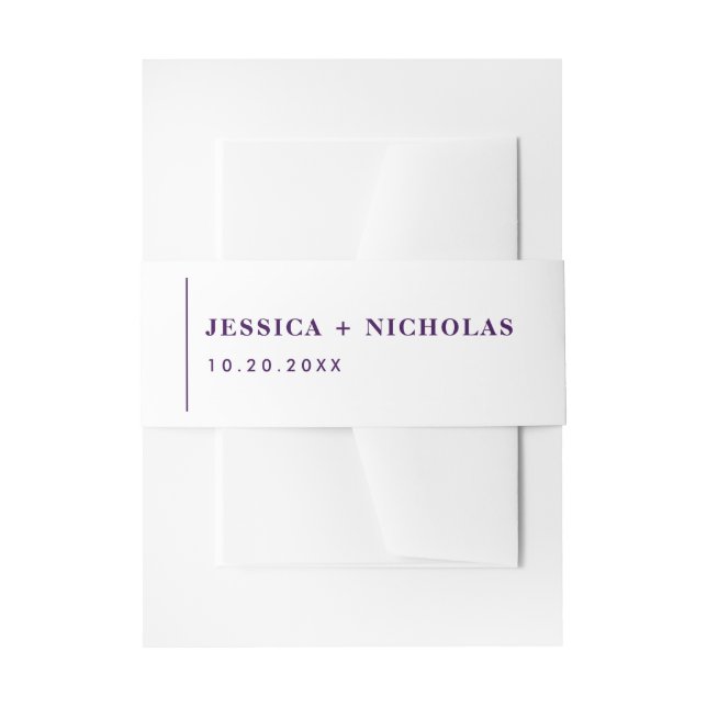 Elegante Minimalistische Hochzeit Einladungsbanderole (Vorderseite Beispiel)