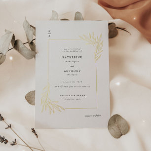Elegante minimalistische Hochzeit Folieneinladung
