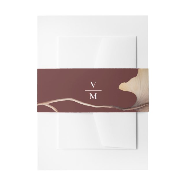 Elegante Minimalistische Hochzeit im Herbst Einladungsbanderole (Vorderseite Beispiel)