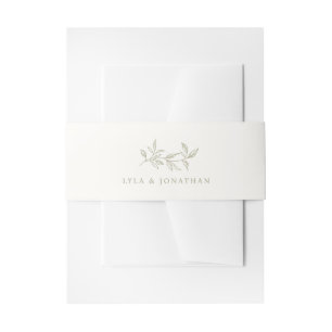 Elegante Minimalistische Hochzeit in Elfenbein Einladungsbanderole