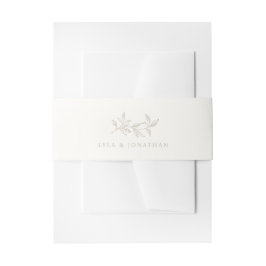 Elegante Minimalistische Hochzeit in Elfenbein und Einladungsbanderole