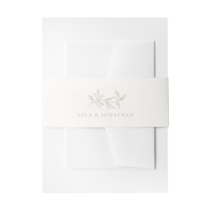 Elegante Minimalistische Hochzeit in Elfenbein und Einladungsbanderole