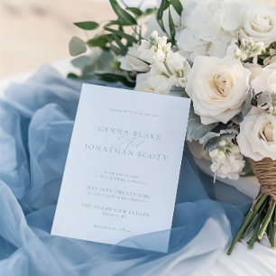 Elegante Minimalistische Hochzeit in Grün und Weiß Einladung