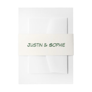 Elegante Minimalistische Hochzeit in Salbeigrün Einladungsbanderole