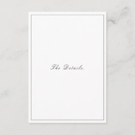 Elegante Minimalistische Hochzeit in Schwarz und W Begleitkarte
