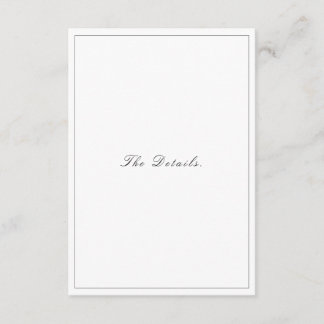 Elegante Minimalistische Hochzeit in Schwarz und W Begleitkarte