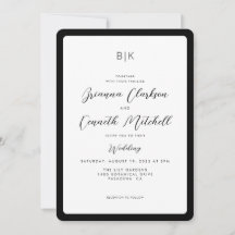 Elegante Minimalistische Hochzeit in Schwarz und W