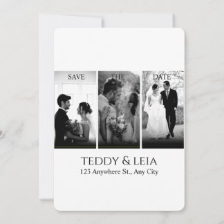 Elegante Minimalistische Hochzeit in Schwarz und W Einladung