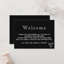 Elegante Minimalistische Hochzeit in Schwarz und W Platzkarte