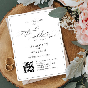 Elegante minimalistische Hochzeit Merken Sie sich  Postkarte