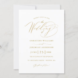 Elegante Minimalistische Hochzeit mit White-Script Einladung