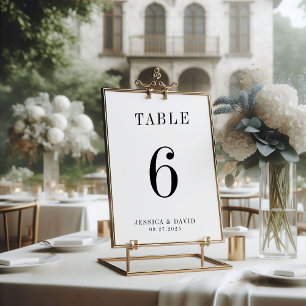 Elegante Minimalistische Hochzeit Modern & stilv Tischnummer