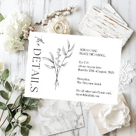 Elegante Minimalistische Hochzeit| Modern & stilvo Begleitkarte