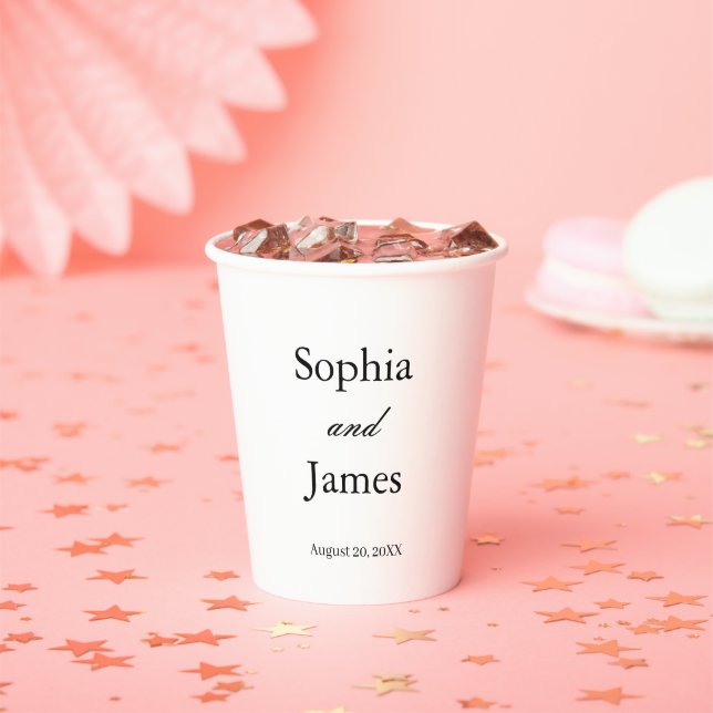 Elegante Minimalistische Hochzeit Pappbecher (Insitu)