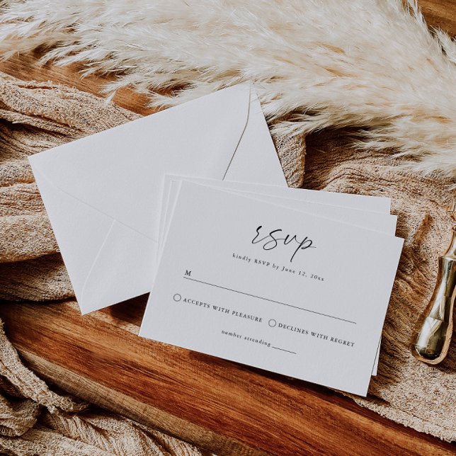 Elegante Minimalistische Hochzeit RSVP Karte (Von Creator hochgeladen)
