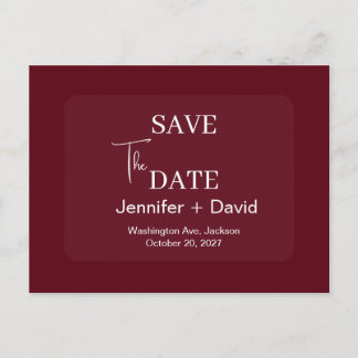 Elegante minimalistische Hochzeit - Save the Date Postkarte