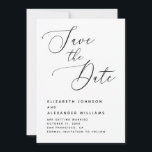 Elegante Minimalistische Hochzeit. Schwarz-Weiß-Sc Save The Date<br><div class="desc">Mit dieser eleganten Save the Date-Karte verkünden Sie Ihren Hochzeitstag im zeitlosen Stil. Mit Schwarz-Weiß-Tönen und Schrift-Typografie hebt es Ihre Namen, Datum und Lage klar und schön hervor. Das minimalistische Layout legt den Akzent auf Ihre Botschaft und ist somit perfekt für jeden Hochzeitsstil - formell, intim oder modern. Verfügbar als...</div>