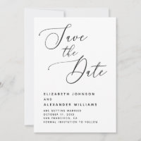 Elegante Minimalistische Hochzeit. Schwarz-Weiß-Sc