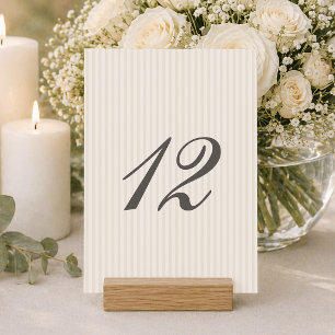Elegante Minimalistische Hochzeit Tischnummer Kart