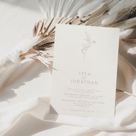 Elegante Minimalistische Hochzeit von Elfenbein un Einladung