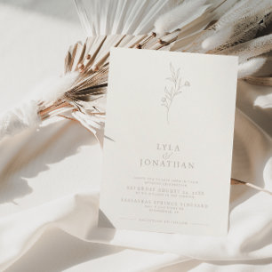 Elegante Minimalistische Hochzeit von Elfenbein un Einladung