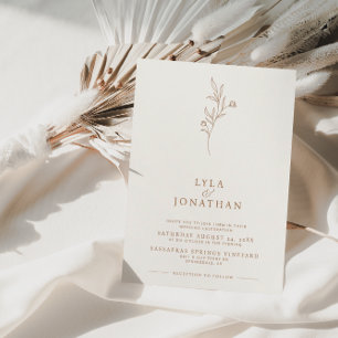 Elegante Minimalistische Hochzeit von Elfenbein un Einladung
