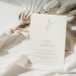 Elegante Minimalistische Hochzeit von Elfenbein un Einladung