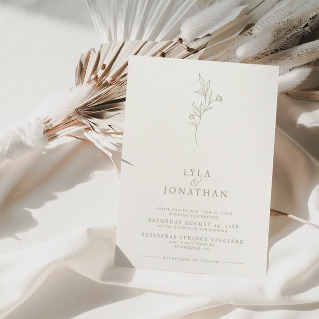 Elegante Minimalistische Hochzeit von Elfenbein un Einladung (Von Creator hochgeladen)