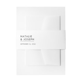 Elegante Minimalistische Hochzeiten in Schwarz und Einladungsbanderole