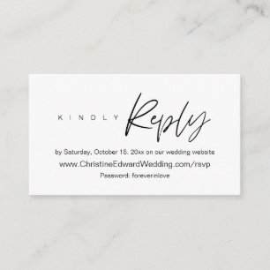 Elegante, Minimalistische, hochzeitliche Online-UA Begleitkarte