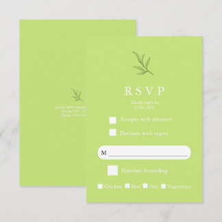 Elegante minimalistische Hochzeits-RSVP-Karte mode RSVP Karte