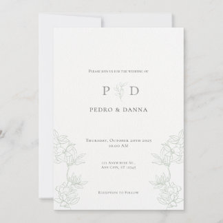 Elegante minimalistische Hochzeitseinladung Einladung
