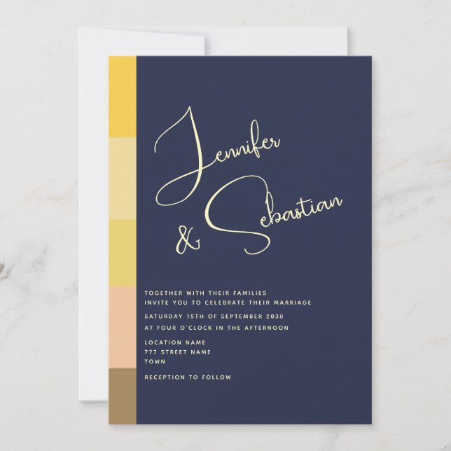 Elegante Minimalistische Hochzeitseinladung Einladung (Vorderseite)