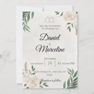 Elegante minimalistische Hochzeitseinladung Einladung