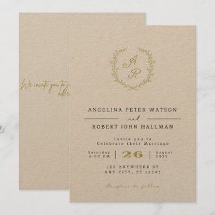 Elegante Minimalistische Hochzeitseinladung, zu ei Einladung