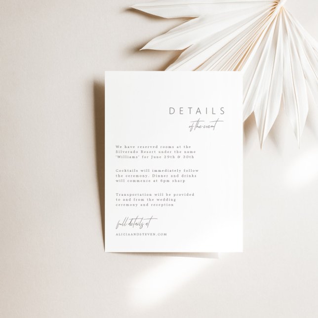 Elegante Minimalistische Hochzeitskarte Begleitkarte (Von Creator hochgeladen)