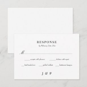 Elegante Minimalistische Hochzeitskarte RSVP Karte