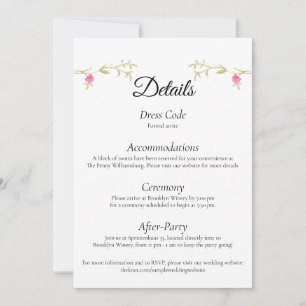 Elegante Minimalistische Hochzeitslocation-Detailk Einladung
