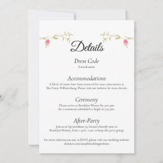 Elegante Minimalistische Hochzeitslocation-Detailk Einladung