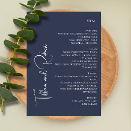 Elegante Minimalistische Hochzeitsnacht Menükarte