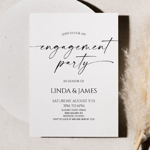 Elegante Minimalistische Hochzeitspartei Einladung