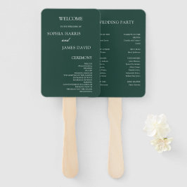 Elegante Minimalistische Hochzeitsprogramme in Eme Fächer