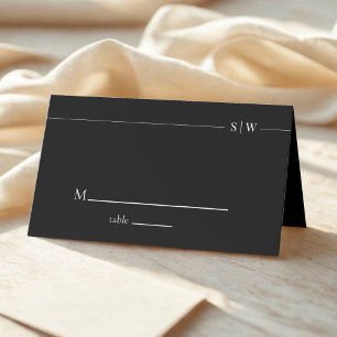 "Elegante Minimalistische Hochzeitssitze Schwarz/W Platzkarte