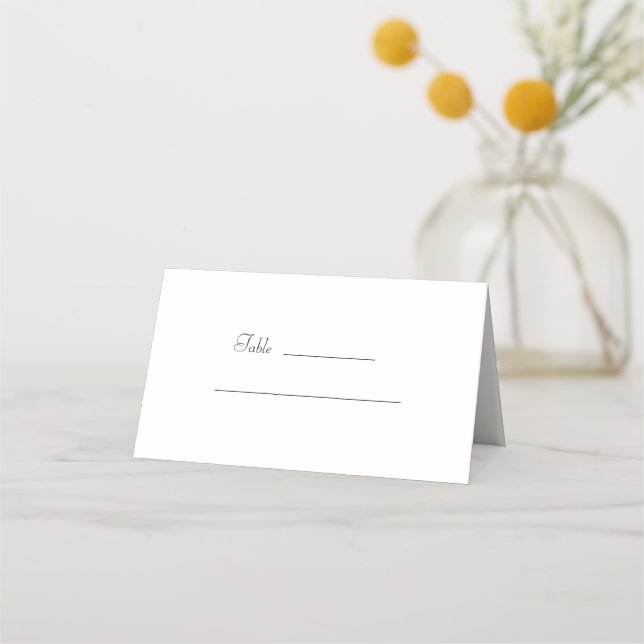 Elegante Minimalistische Hochzeitsstimmung Platzka Platzkarte (Vorderseite)
